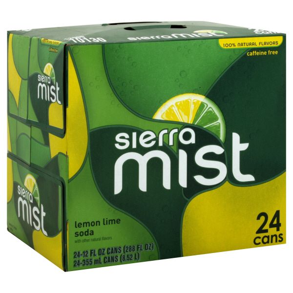 Sierra Mist Soda, Lemon Lime, 24 - 12 fl oz (355 ml) cans [288 fl oz (8.52 lt)] at Kmart.com