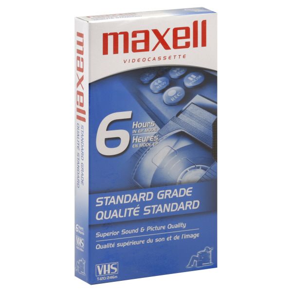 Maxell Video Cassette, Standard Grade, 6 Hours, 1 videotape