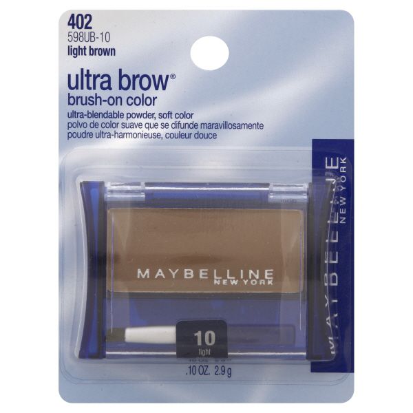Maybelline New York Ultra Brow Brush-On Color, Light Brown 10, 0.1 oz (2.9 g) Dark Brown