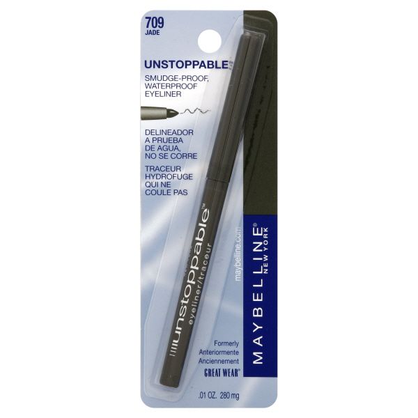 Maybelline New York Unstoppable Eyeliner, Smudge-Proof, Waterproof, Jade 709, 0.01 oz (280 mg)
