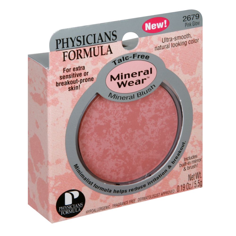 Physicians Formula Mineral Wear Mineral Blush, Talc-Free, Pink Glow 2679, 0.19 oz (5.5 g) at Kmart.com