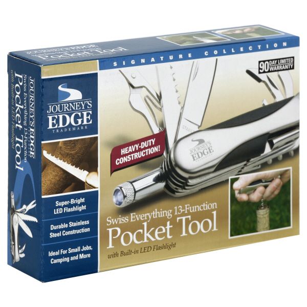 Journey's Edge Signature Collection Pocket Tool, Swiss Everything, 13 Function, pocket tool
