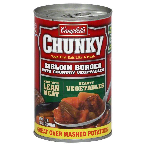Campbell's Chunky Soup, Sirloin Burger, with Country Vegetables, 18.8 oz (1 lb 2.8 oz) 533 g at Kmart.com