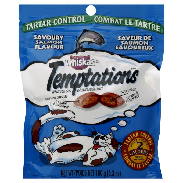 Whiskas Temptations Treats for Cats, Savoury Salmon Flavour, 6.3 oz (180 g) at Kmart.com