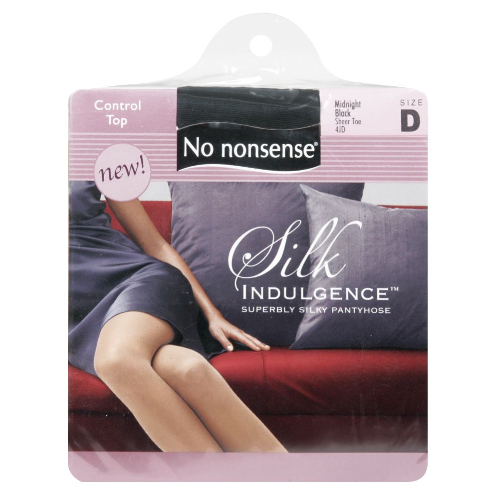No Nonsense Silk Indulgence Pantyhose, Size D, Midnight Black, Control Top, Sheer Toe, 1 pair at Kmart.com