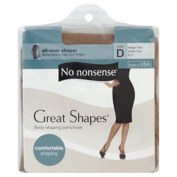No Nonsense Great Shapes Pantyhose, Body-Shaping, All-Over Shaper, Sheer Toe, Size D, Beige Mist, 1 pair at Kmart.com