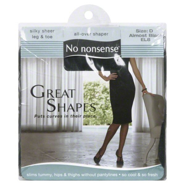 No Nonsense Great Shapes Pantyhose, All-Over Shaper, Size D, Almost Black, 1 pair at Kmart.com