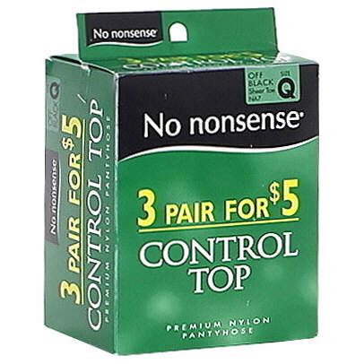 No Nonsense Pantyhose, Q, Off Black, Control Top, Sheer Toe, 3 pair at Kmart.com