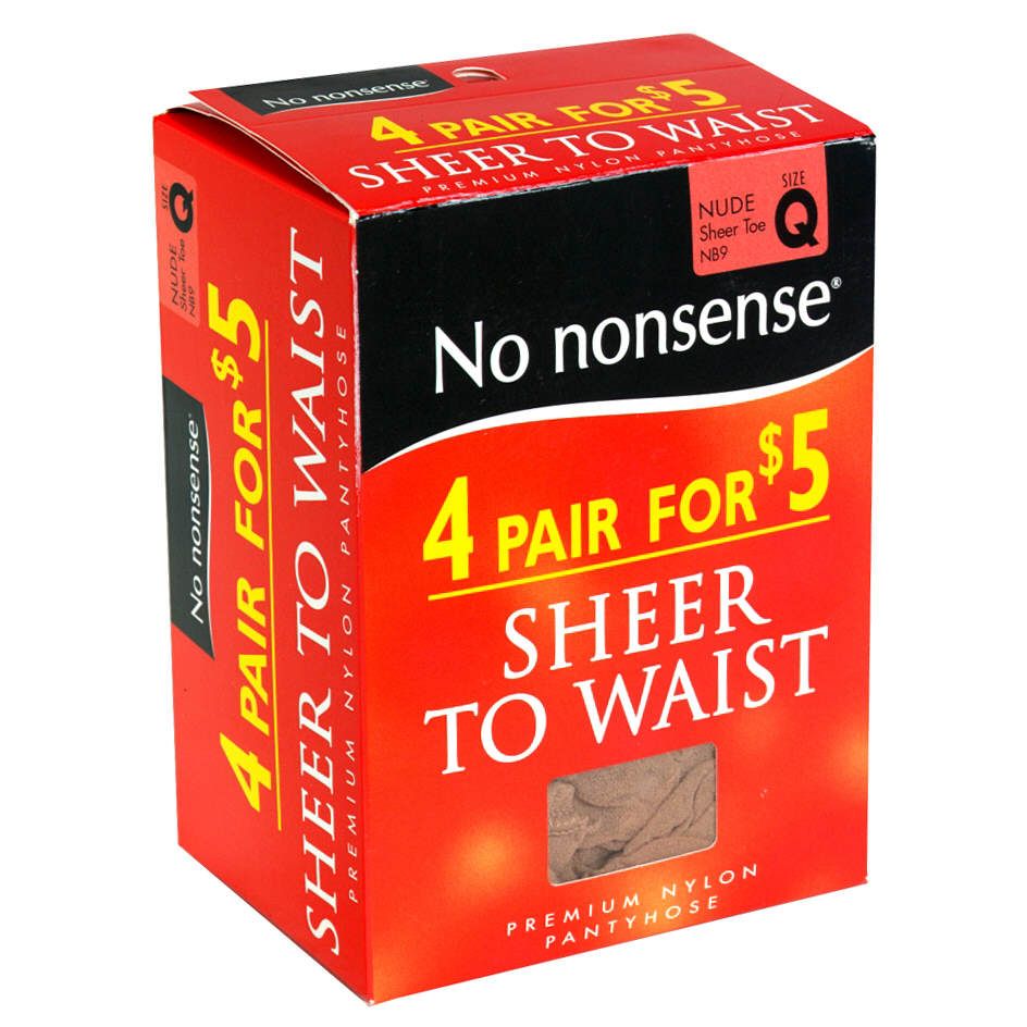 No Nonsense Sheer to Waist Pantyhose, Q, Nude, Sheer Toe, 4 pair at Kmart.com