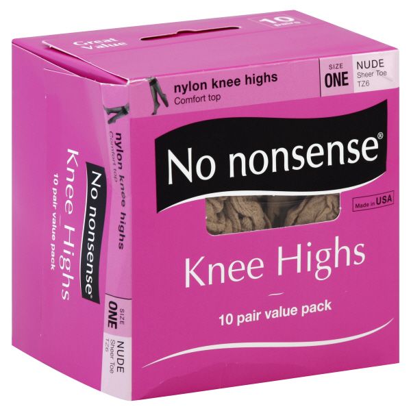 No Nonsense Knee Highs, Nylon, Sheer Toe, Size One, Nude, 10 pair at Kmart.com