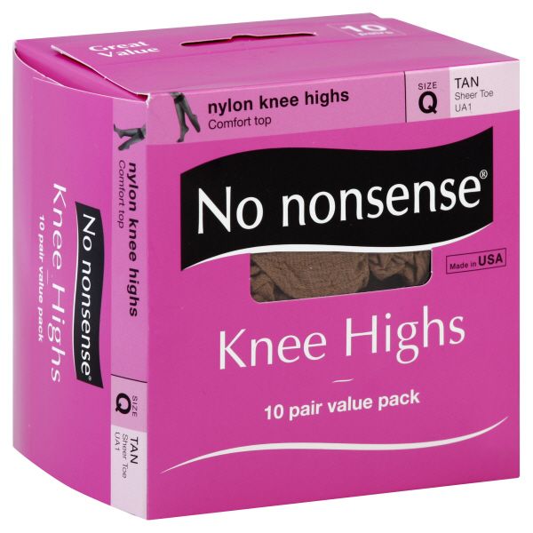 No Nonsense Knee Highs, Nylon, Sheer Toe, Size One, Tan, 10 pair at Kmart.com