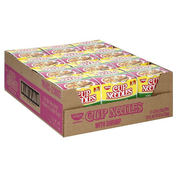 Nissin Cup Noodles Ramen Noodle Soup, with Shrimp, 12 - 2.25 oz (64 g) cups [27 oz (768 g)] at Kmart.com
