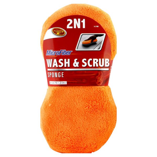 Detailers Choice Wash & Scrub Sponge, 2N1, MicroFiber, 1 sponge