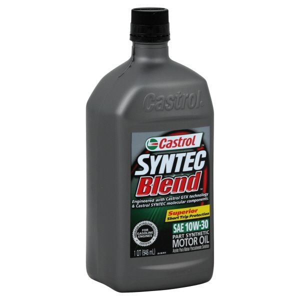 Castrol Syntec Blend Motor Oil, Part Synthetic, SAE 10W-30, 1 qt (946
