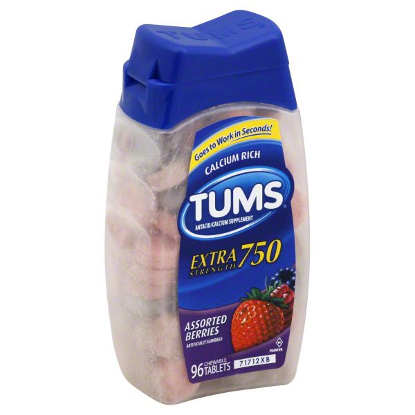 Tums Antacid/Calcium Supplement, Extra Strength 750, Chewable Tablets, Assorted Berries, 96 tablets at Kmart.com