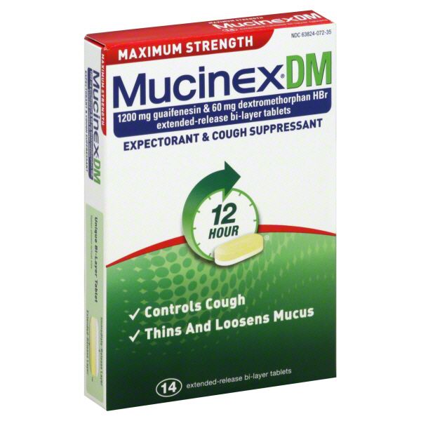 Mucinex DM Expectorant & Cough Suppressant, 12 Hour, Maximum Strength, Extended-Release Bi-Layer Tablets, 14 tablets at Kmart.com