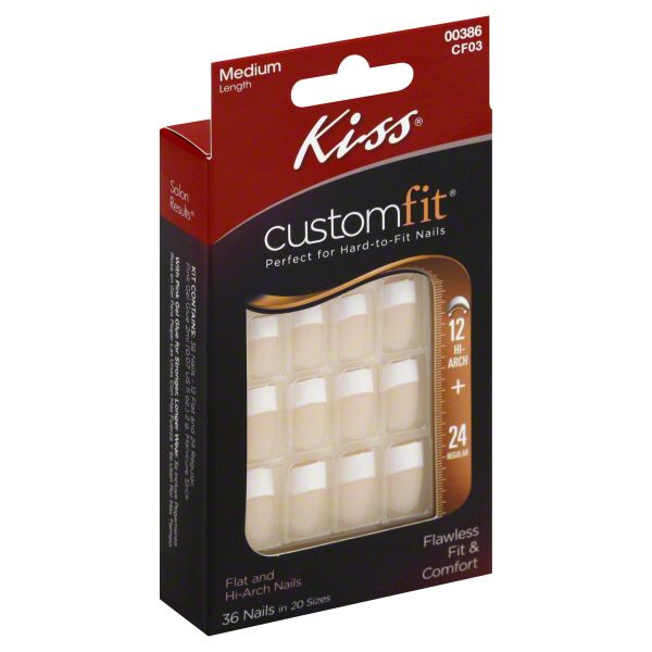 Kiss Custom Fit Nail Kit, Medium Length, Fitted For You CF03, 1 kit at Kmart.com