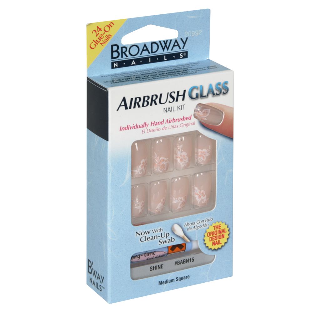 Broadway Nails Airbrush Glass Nail Kit, Medium Square, Shine BABN15, 1 kit at Kmart.com