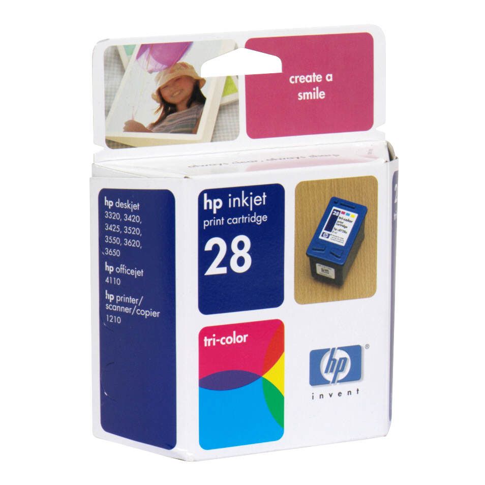 HP invent Inkjet Print Cartridge, Tri-Color 28, 1 cartridge