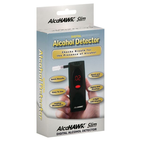 AlcoHawk Alcohol Detector, Digital, Slim, 1 detector