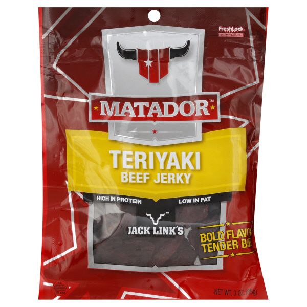 Matador&nbsp; Matador Beef Jerky, Teriyaki, 3