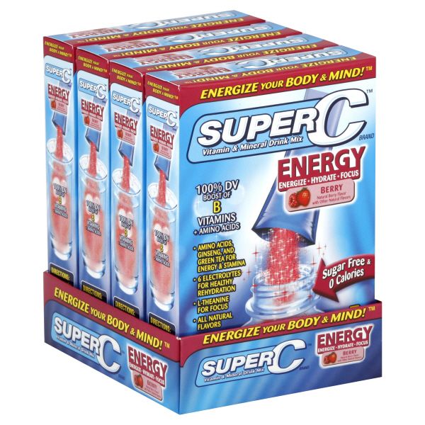 Super C Drink Mix, Vitamin & Mineral, Berry, 4 - 0.74 oz (21 g) boxes at Kmart.com