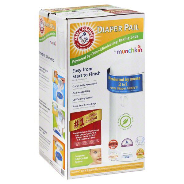 Diaper Pail, 1 pail & 3 bag refills