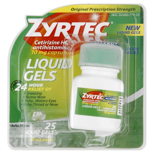 Zyrtec Allergy, Original Prescription Strength, 10 mg, Liquid Gels, 25 liquid gels at Kmart.com