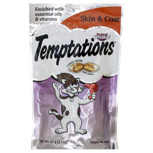 Whiskas Temptations Treats for Cats, Skin & Coat, Salmon Flavor, 2.1 oz (60 g) at Kmart.com