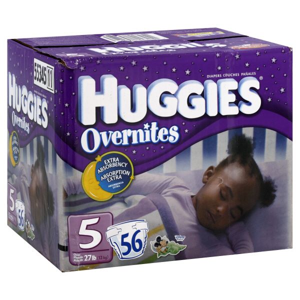 Huggies Overnights Diapers, Size 5 (Over 27 lb), Disney
