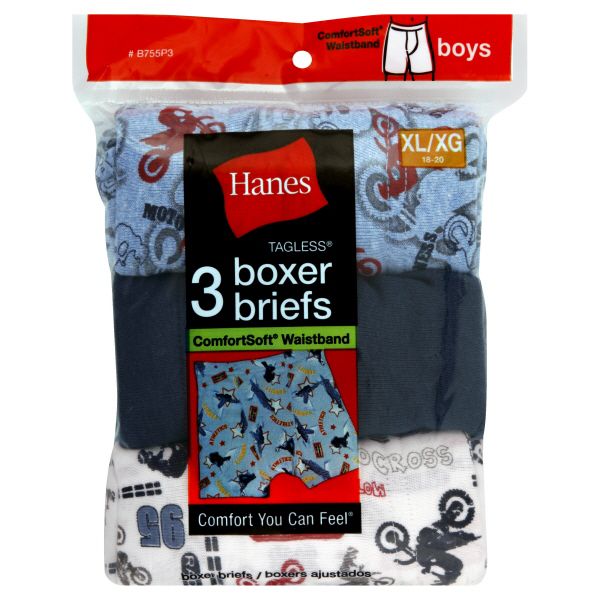 Hanes Tagless Boxer Briefs, Boys, XL/18-20, 3 pair at Kmart.com