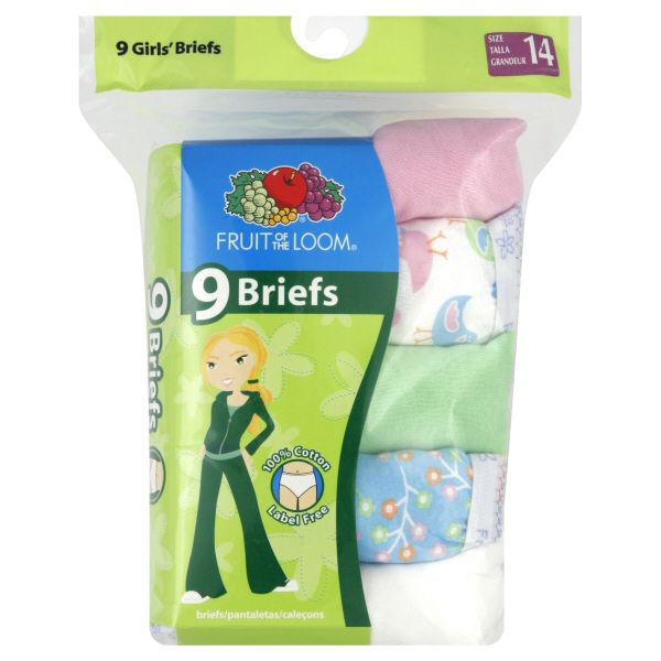 Fruit of the Loom Briefs, Girls', Size 14, Assorted, 9 briefs at Kmart.com