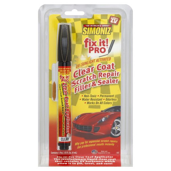 Simoniz Fix It! Pro Scratch Repair Filler & Sealer, Clear Coat, 1 pen [0.125 fl oz (7.4 ml)]