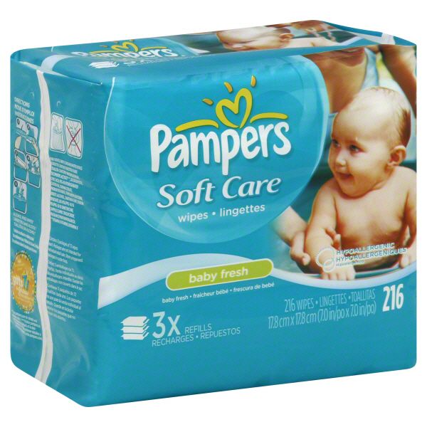 Pampers Soft Care Wipes, Baby Fresh, 3 - 72 pack refills [216 wipes] at Kmart.com
