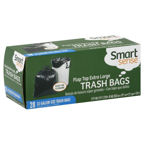 Smart Sense Trash Bags, Flap Top, Extra Large, 33 Gallon Size, 28 bags at Kmart.com