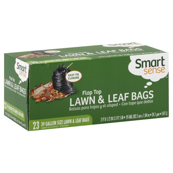 Smart Sense Lawn & Leaf Bags, Flat Top, 39 Gallon Size, 23 bags at Kmart.com