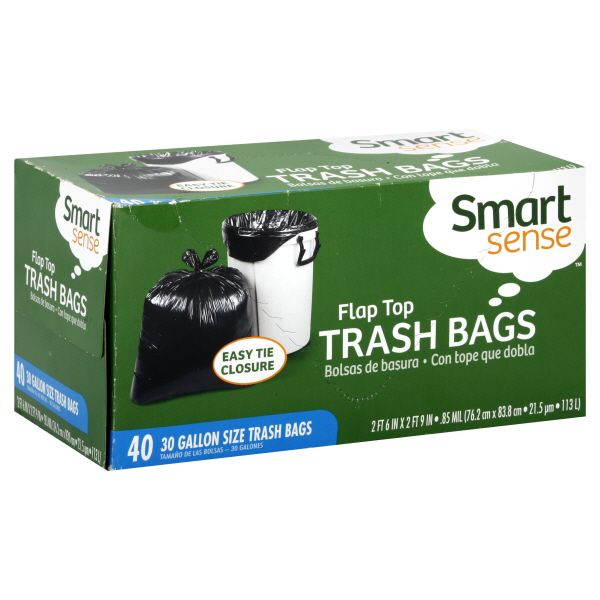 Smart Sense Trash Bags, Flap Top, 30 Gallon Size, 40 bags at Kmart.com