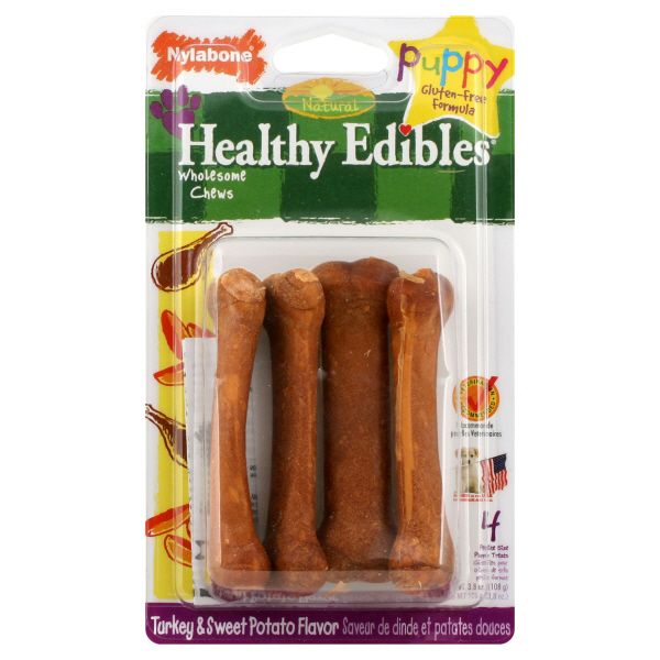 Tfh Publications Inc. Healthy Edibles Puppy Treats, Turkey & Sweet Potato Flavor, 4 treats [3.8 oz (108 g)]