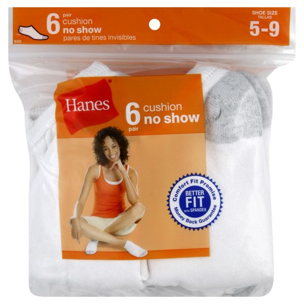 Hanes Socks, Cushion No Show, Women's, 6 pairs at Kmart.com