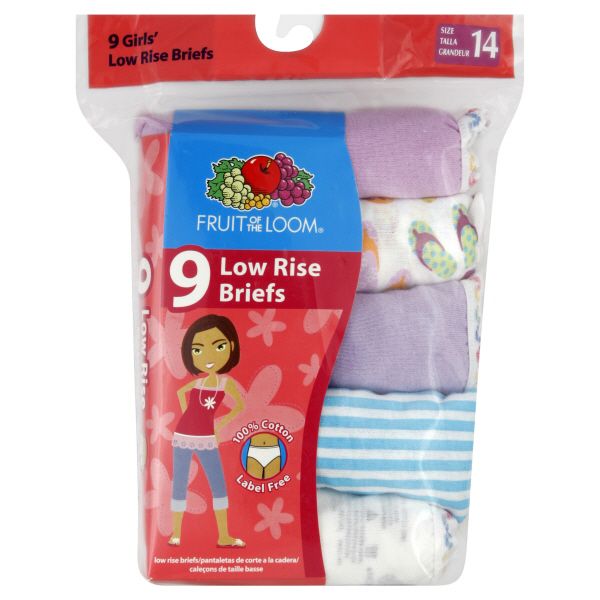 Fruit of the Loom Briefs, Girls', Low Rise,