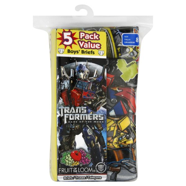 Fruit of the Loom Briefs, Boys', Size 8, Transformers, 5 briefs at Kmart.com