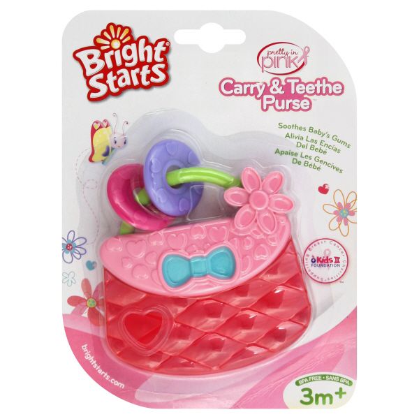 Bright Starts Pretty in Pink Carry & Teethe Purse, 3m+ , 1 toy Children's Toys