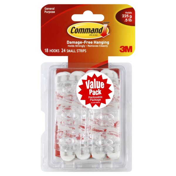 CommandTM General Purpose Hooks, Value Pack, 18 hooks
