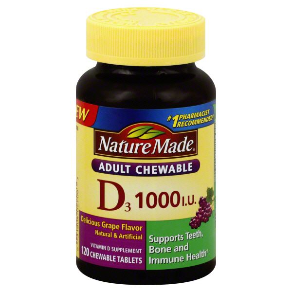 Nature Made&nbsp; Adult Chewable D3, 1000 IU,