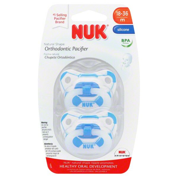 Gerber Nuk&reg; Nuk Pacifier, Orthodontic, Silicone, 18-36 m, 2 pacifiers