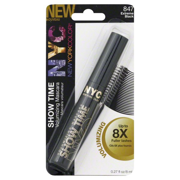 New York Color Show Time Mascara, Volumizing, Extreme Black 847, 0.27 fl oz (8 ml) at Kmart.com