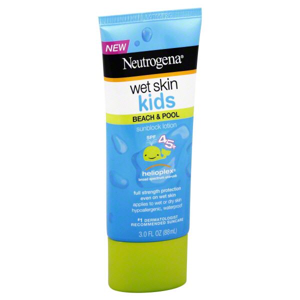 Neutrogena Kids Sunblock, Lotion, Wet Skin, SPF 45, 3 fl oz (88 ml) at Kmart.com