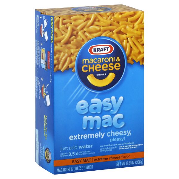 Kraft Easy Mac Macaroni and Cheese Dinner, Extreme Cheese Flavor, 6 ...