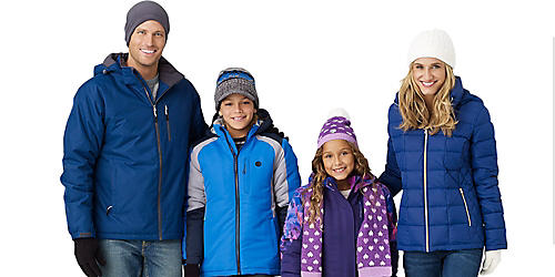 Up to 60% off outerwear for her, him & the kids