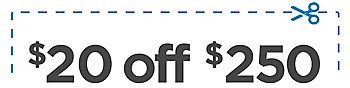 $20 off $250 fitness purchase